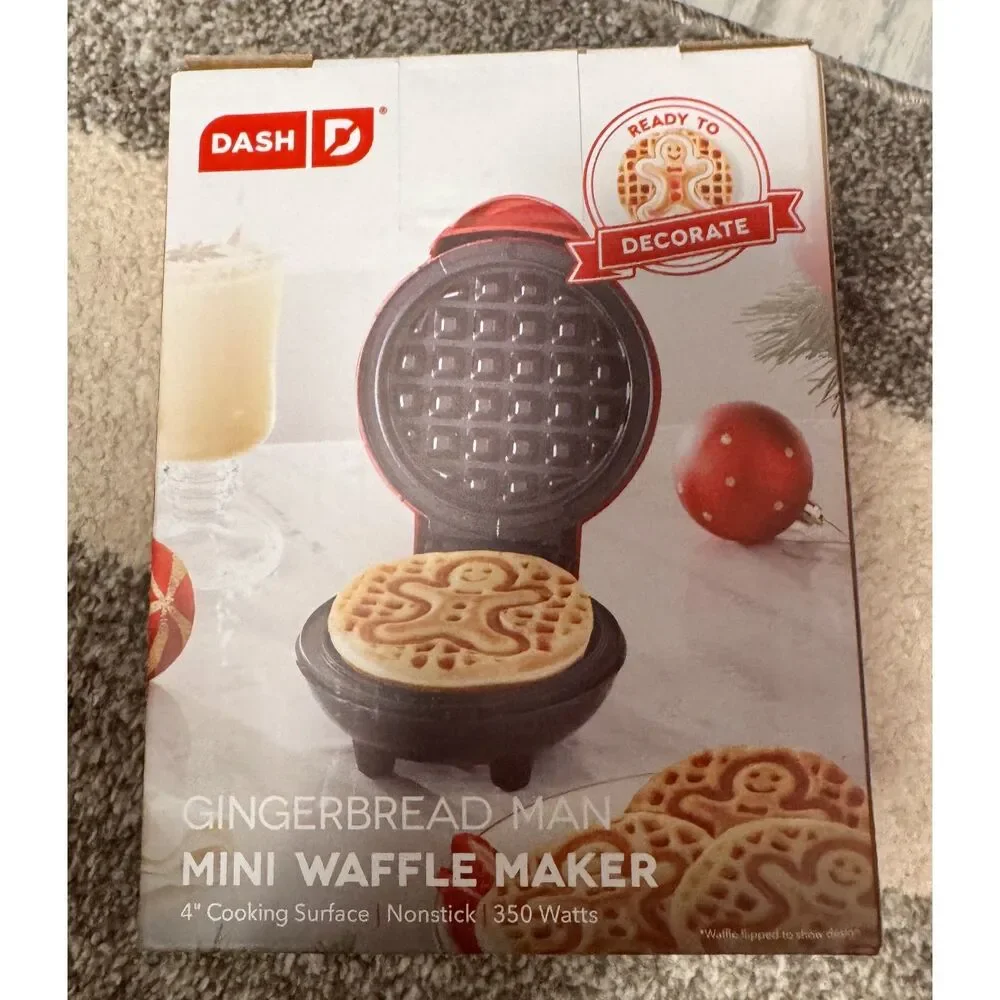 Dash Gingerbread Man Mini Waffle Maker